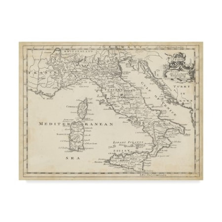 T. Jeffreys 'Map Of Italy' Canvas Art,14x19